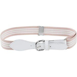 Hold’Em Baseball Belt Boys Leather Closure Elastic Adjustable Strap- Beige White